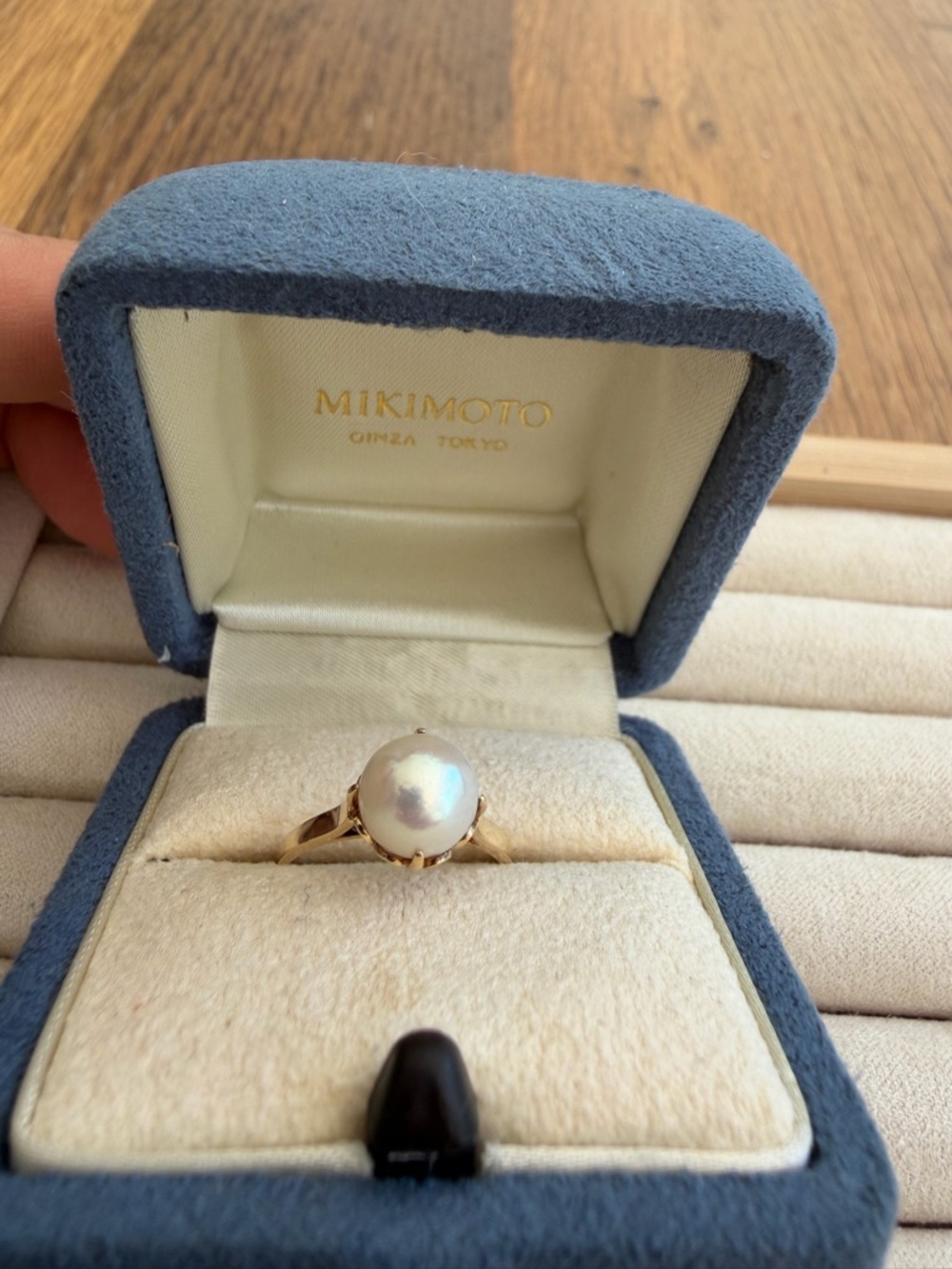 Mikimoto 14K Yellow Gold 8.5MM Akoya Pearl Ring size 6.52
